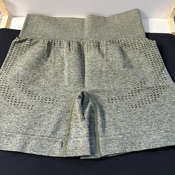 AHLW Seamless Workout Shorts for Women High Waist Tummy XS, Light Green - Picture 3 of 4